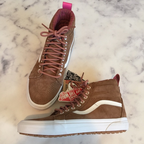 Vans Shoes - VANs NWB SK8-Hi MTE Brown Suede Pink Trim Hi-Top
